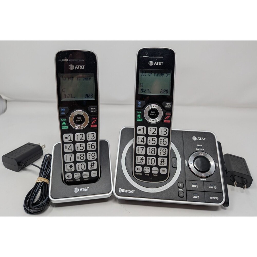 AT&T DLP72212 DECT 6.0 2-Handset Cordless Phone Bluetooth Answering System+Base